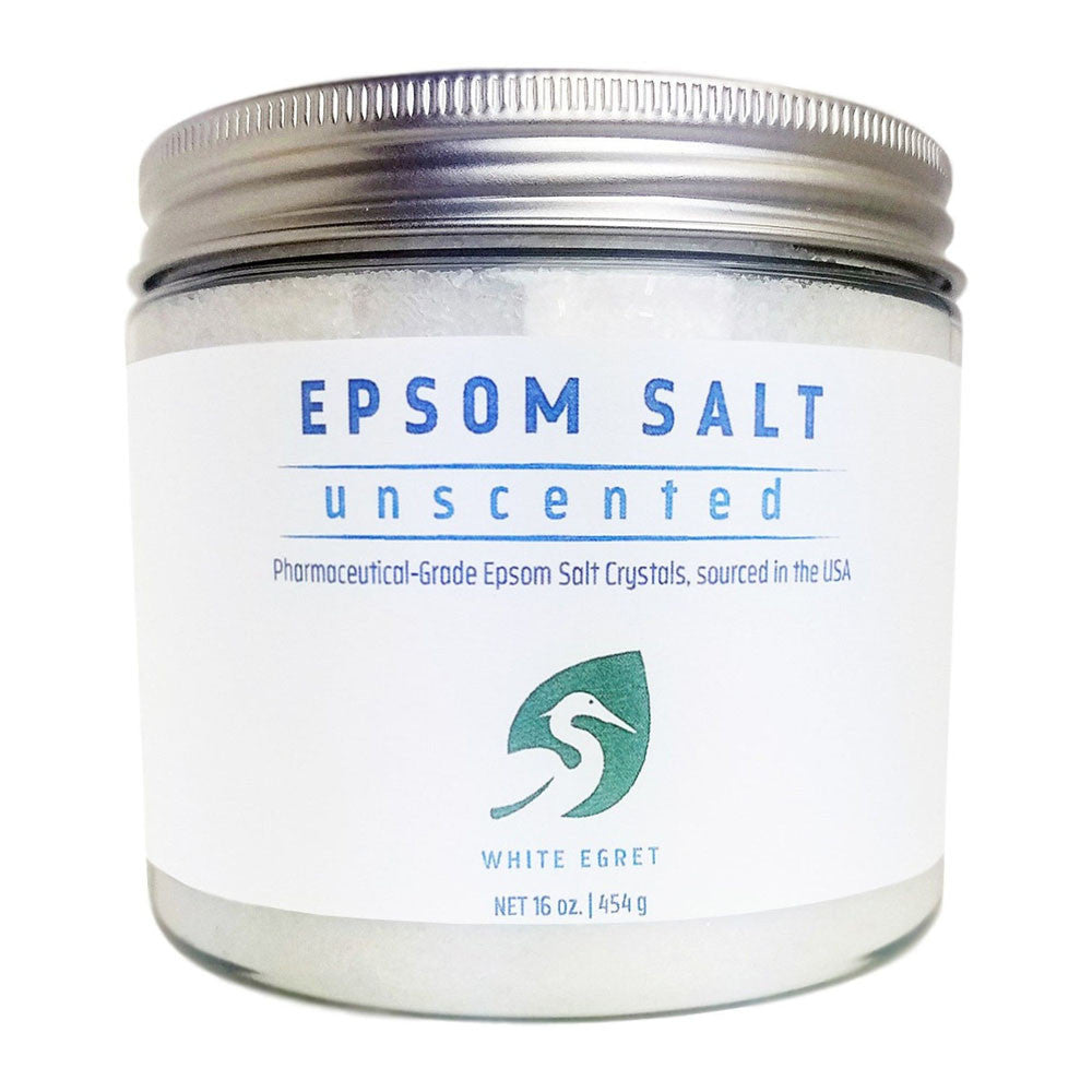 White Egret Pharmaceutical Grade Bath Epsom Salt, Unscented, 16 Oz